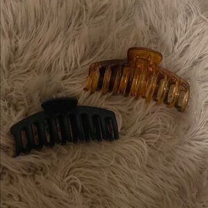 Amber and Black Hair Claw Clips